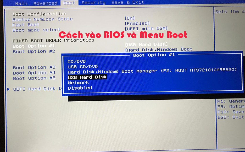 Cách vào BIOS và Menu Boot trên máy tính bàn & laptop